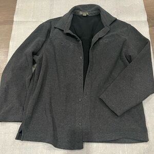 [XL]Banana Republic Charcoal Gray Fleece Over Shirt Pockets